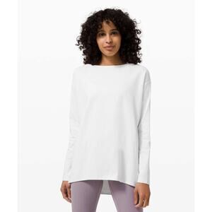 Lululemon Back in Action Long Sleeve Shirt in Shine Stripe White Gold Metallic 2